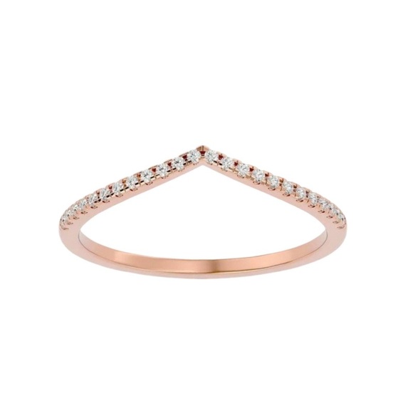 Thin Rose Gold and Cubic Zirconia Ring - Picture 3 of 6